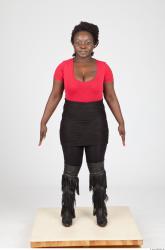 Whole Body Woman Black Casual Chubby Studio photo references